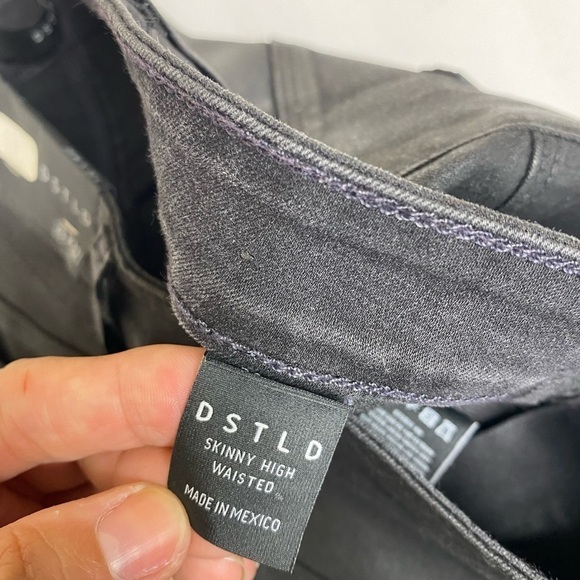 DSTLD high waisted coated black skinny jeans - Picture 7 of 9